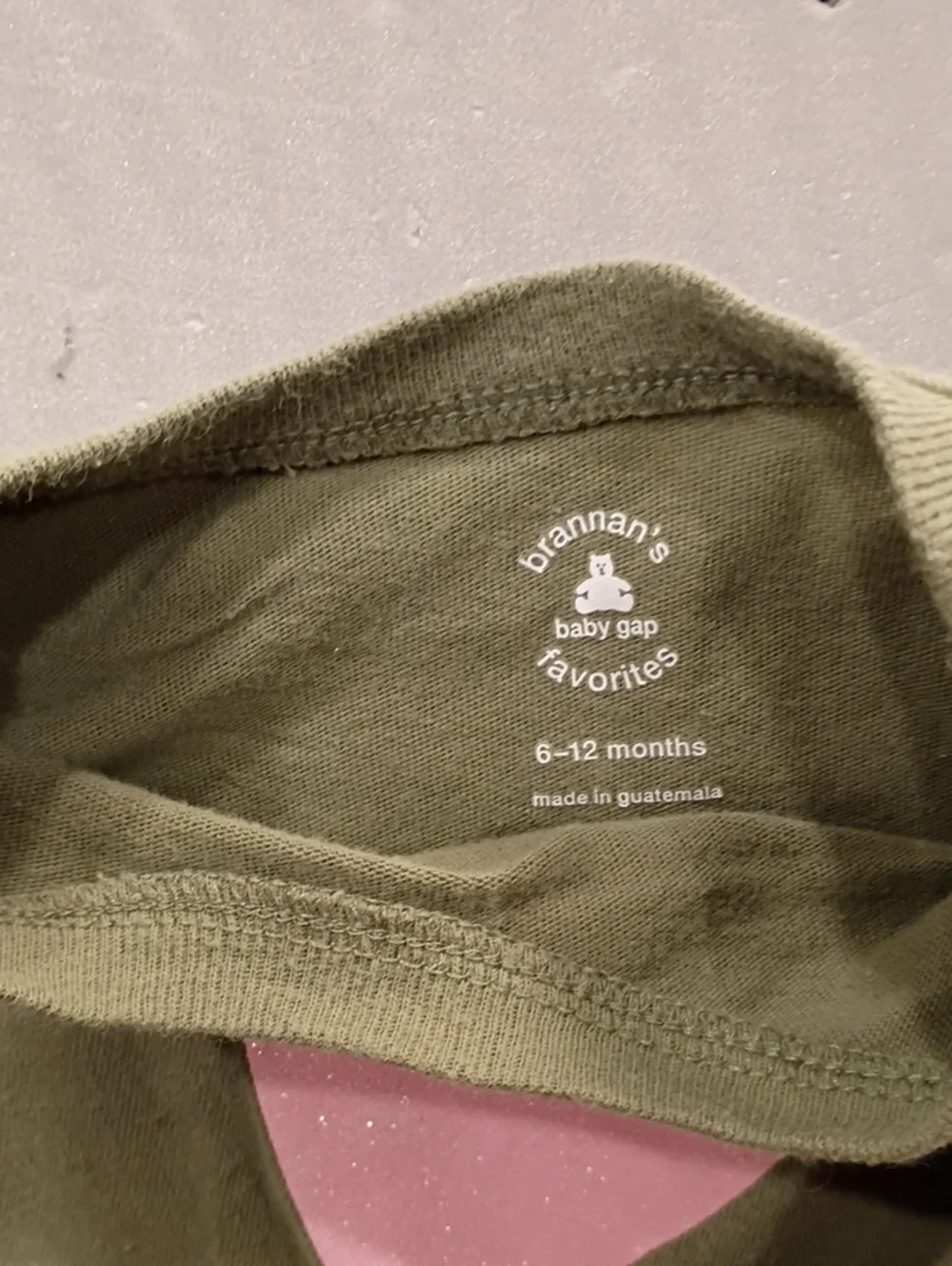 Lot Of 2 GAP Olive Green Heart Top & Pink Accent Striped Footed Pajamas